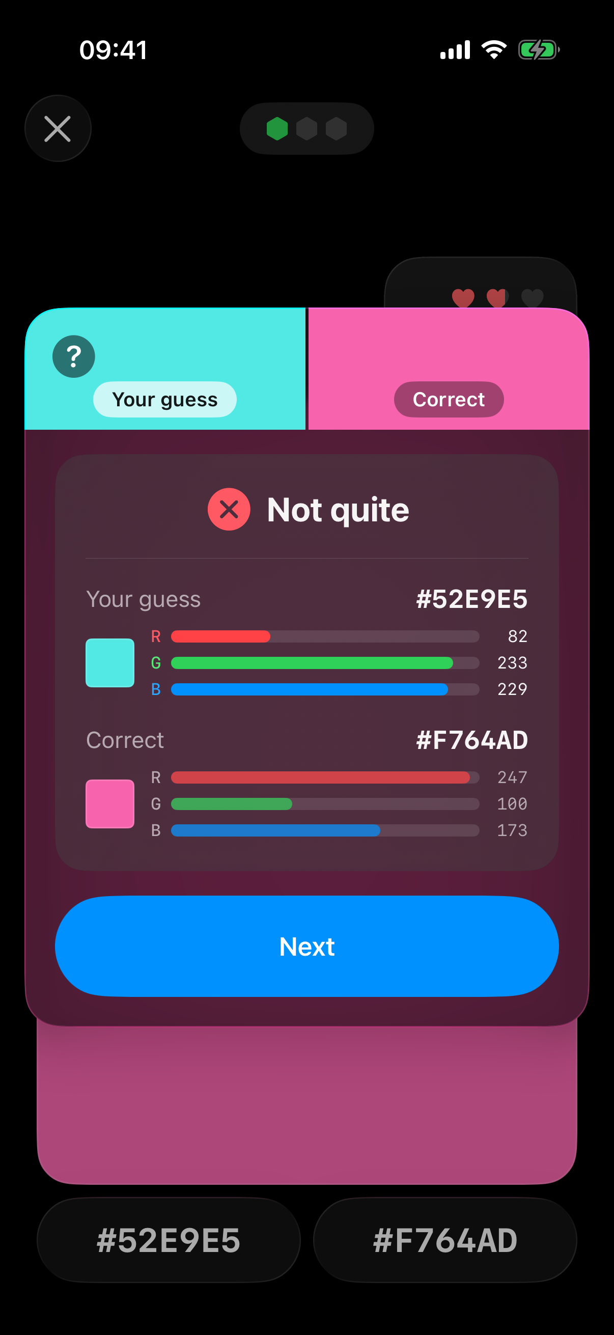 hexit answer feedback